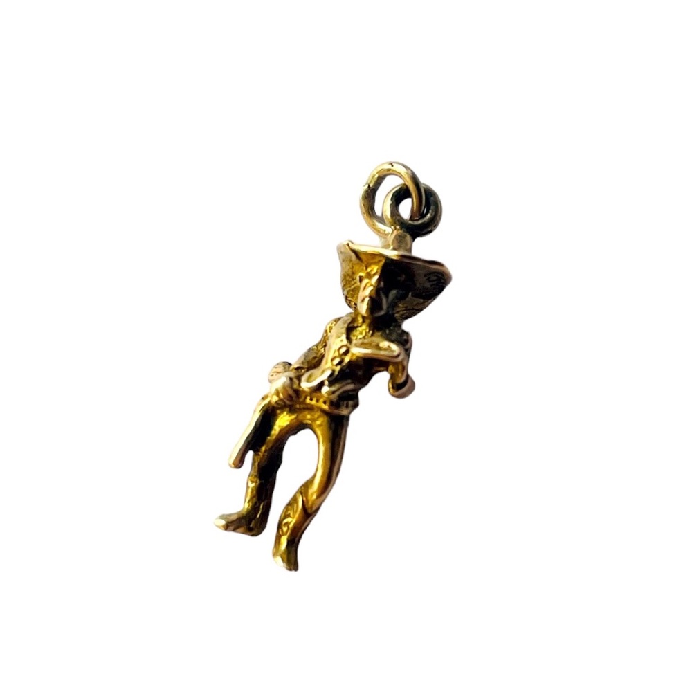 Vintage 10k Gold Charm Cowboy Boots and Slinging his Gun Western